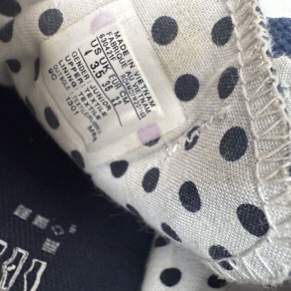 Converse Size 4 All-Star Navy White Polka Dots Canvas Sneakers Shoes Unisex - Picture 5 of 8
